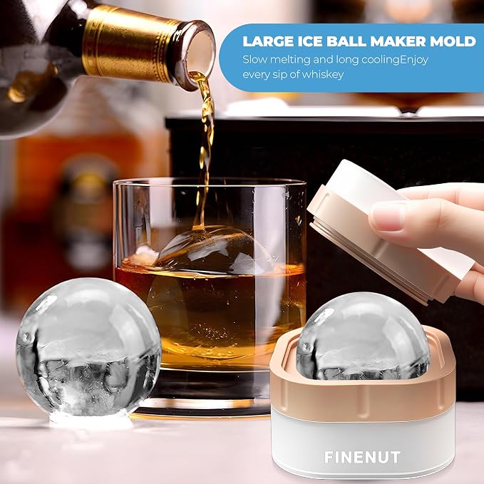 Silicone Ice Ball Mold with Lid, 4 Pack – 2.5 Inch Large Sphere Round Ice Maker - Image 7