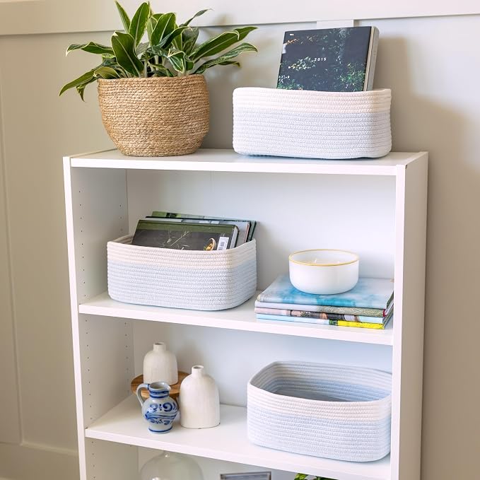 NaturalCozy 13.5”x8.5”x5.5” Rectangle Storage Baskets - Image 3