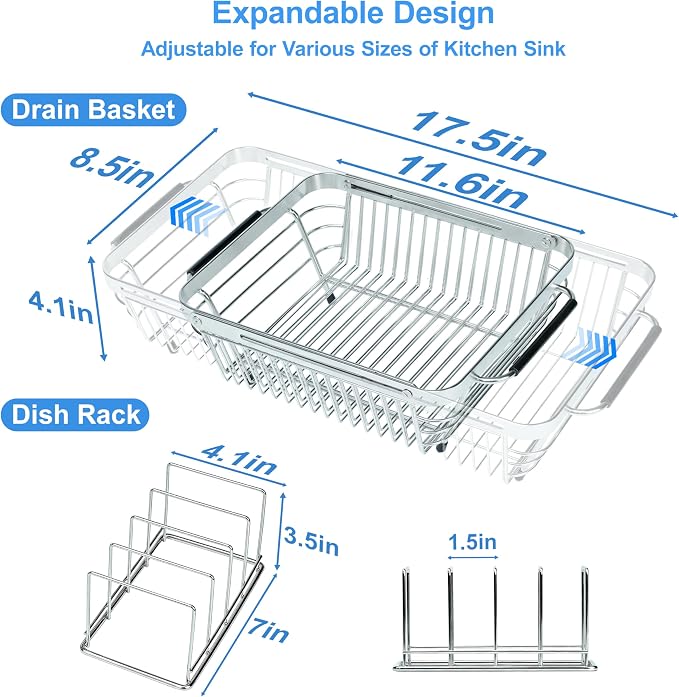 Dish Drying Rack Over The Sink, Stainless Steel Dish Racks - Image 2