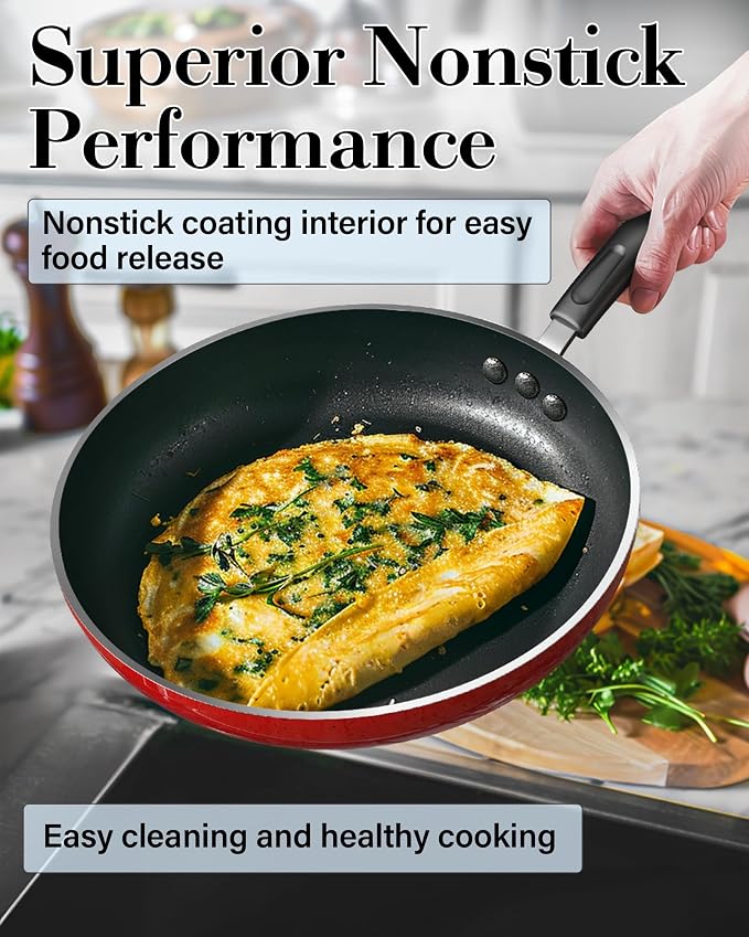 Cook N Home Pots and Pans Nonstick Cookware Set 12-Piece, Kitchen Cooking Set - Image 6
