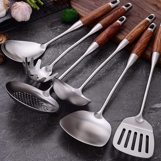 Cooking Utensils Set, Heat Resistant Wooden Handle Kitchen Tools - Image 3