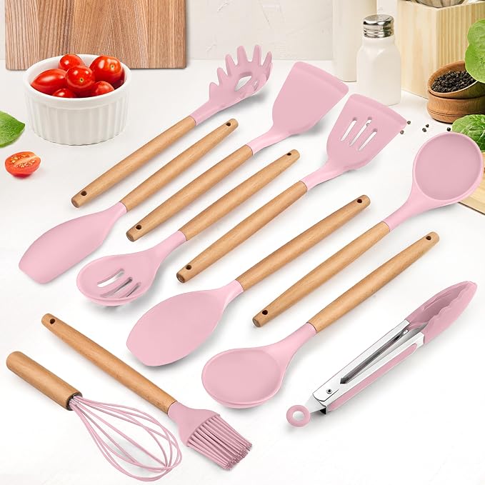 E-far Kitchen Utensils Set of 12, Silicone Cooking Utensils - Image 2