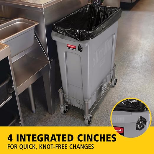 Rubbermaid Commercial Products Slim Jim Plastic Rectangular Trash/Garbage Can - Image 4