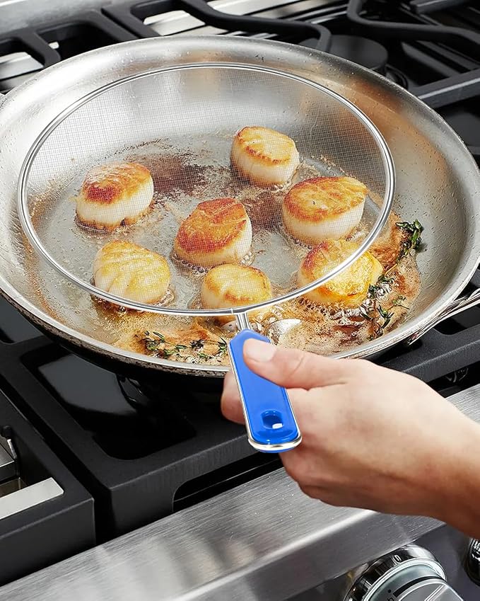 Splatter Screen for Frying Pan, 8 Inch Grease Splatter Guard - Image 5
