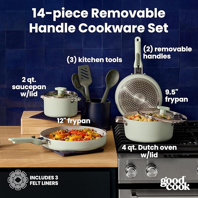 GoodCook Ceramic Cookware Set 14-Piece - Image 2