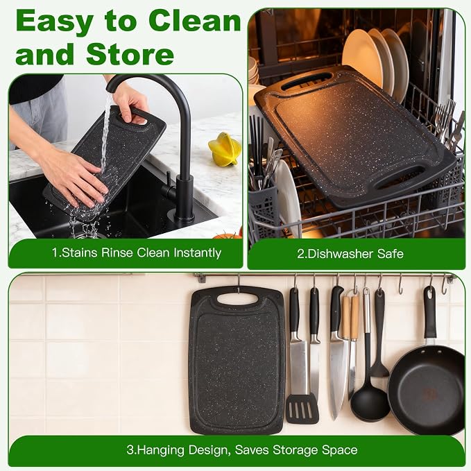 Cutting Boards, 15.7"×9.4" Plastic Chopping Board Made From Natural Food Grade - Image 6
