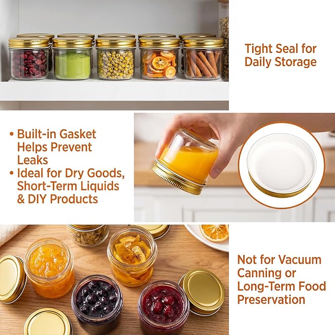 QAPPDA 4oz Glass Jars With Lids, Small Mason Jars Wide Mouth, Mini Canning Jars - Image 4