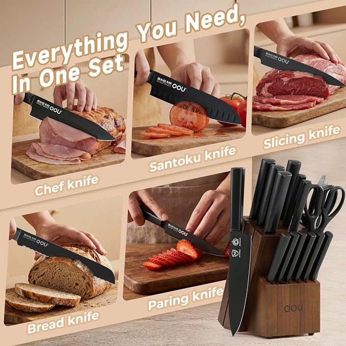 OOU Kitchen Knife Block Set - Image 5