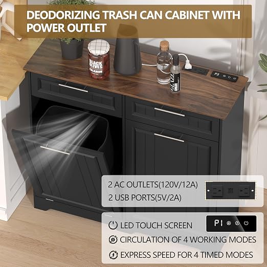 Double 10 Gallon Tilt Out Trash Can Cabinet - Image 3