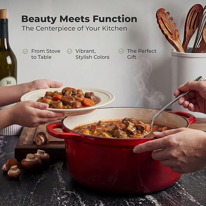 Zulay Kitchen 5 Quart Enameled Cast Iron Dutch Oven Pot - Image 7