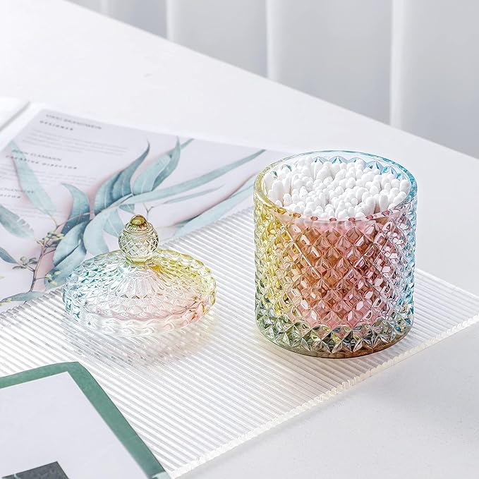 rejomiik Qtip Holder Glass Apothecary Jars - Image 2