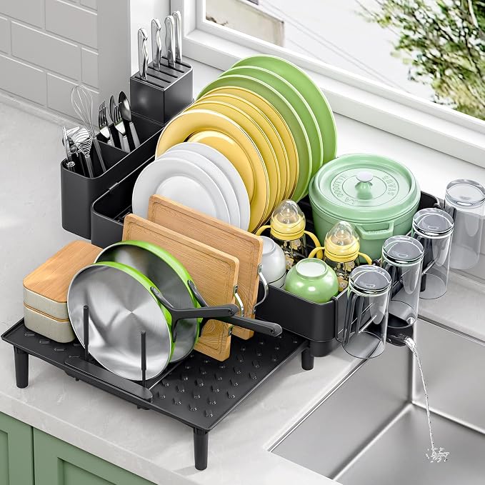 Urackify Dish Drying Rack for Kitchen Counter, 304 Stainless Steel Dish Rack by Urackify