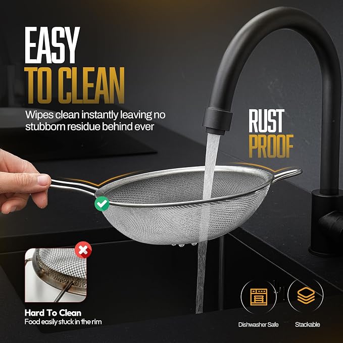 ELEEN Premium Stainless Steel Fine Mesh Strainers - Image 7