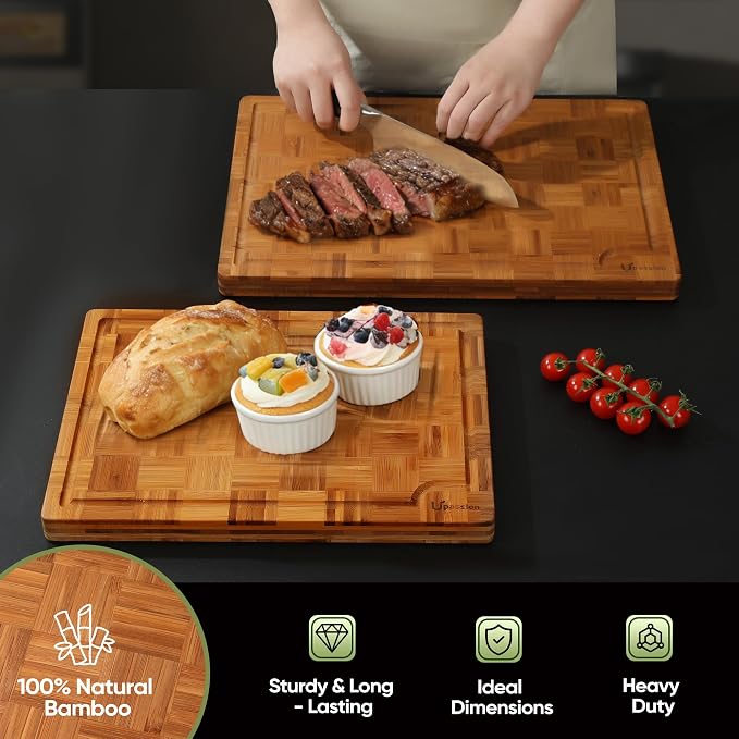 Extra Large Bamboo Cutting Boards, Non-Toxic & Durable - Image 7