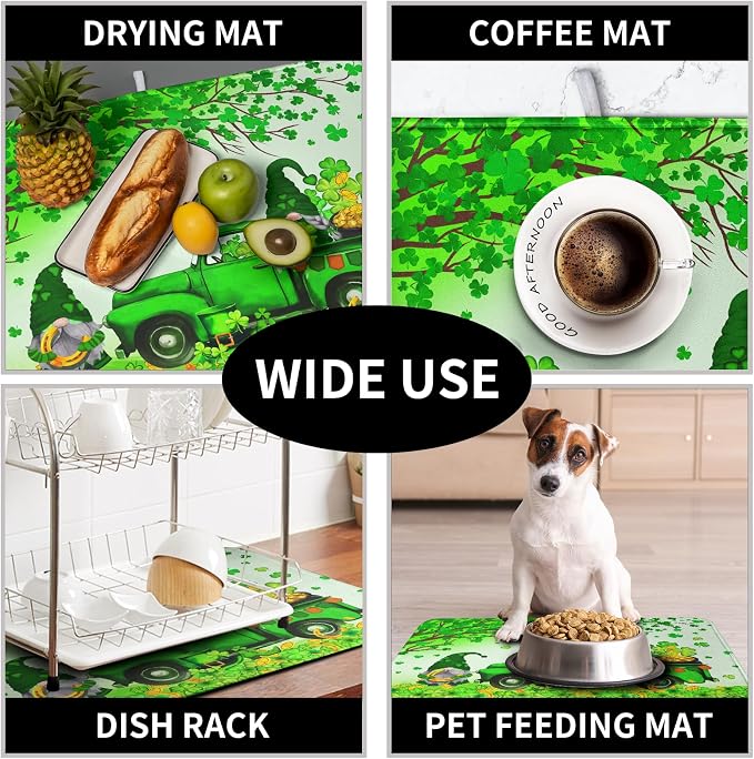St Patrick's Day Shamrock Dish Drying Mat - Image 7