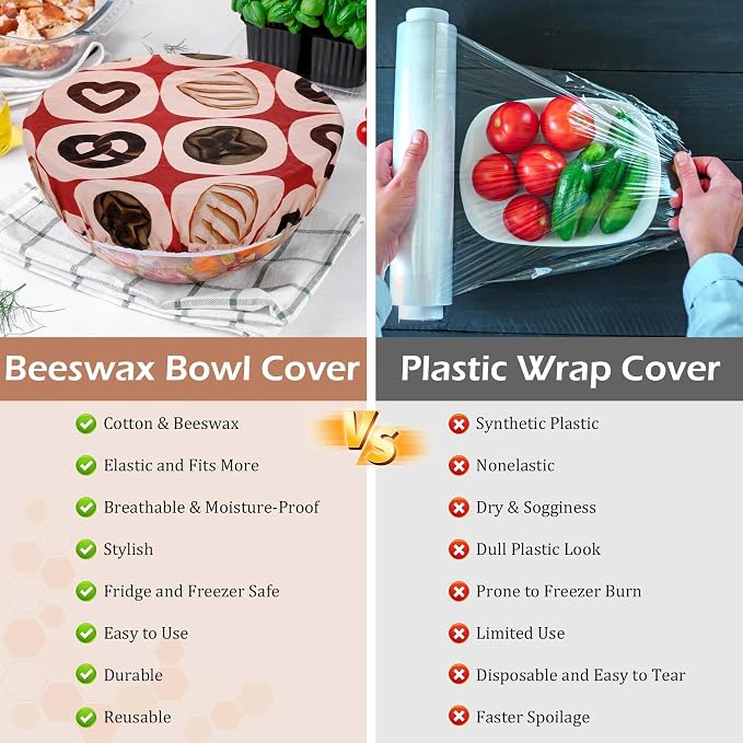 5-Size Reusable Beeswax Bowl Covers - Image 7