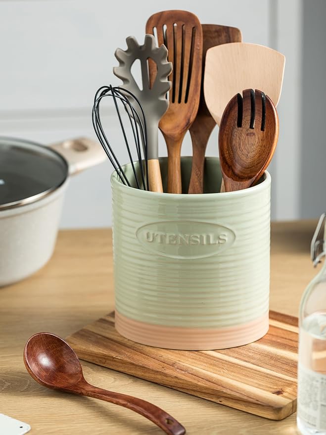 YHOSSEUN Kitchen Utensil Holder, Ceramic Utensil Holder - Image 6