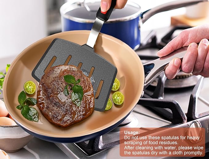 Mixed 5 Piece Silicone Spatula Set, 600F Heat-Resistant No-Melt Rubber Spatula - Image 3