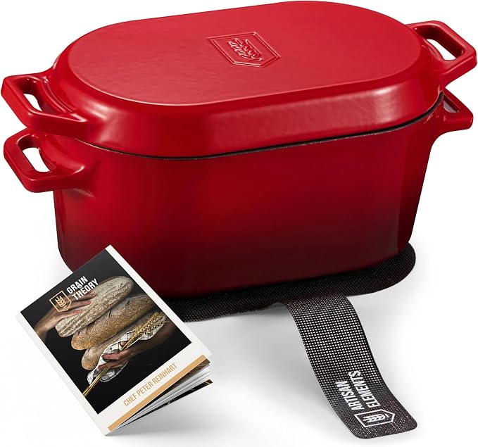 Kook Dutch Oven, for Bread Baking, Sourdough Loaf Pan, Dual Handles, Enameled by Kook