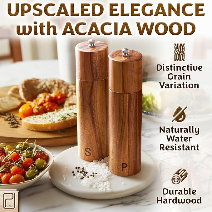 Premium Wooden Salt and Pepper Grinder Set - 28 g / 1 oz each - Image 2