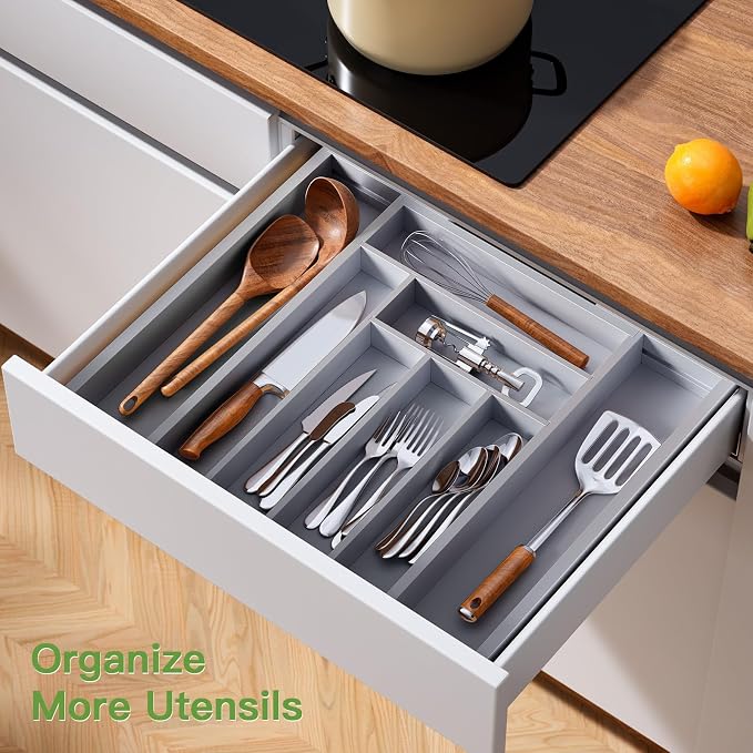 Pipishell Bamboo Expandable Drawer Organizer - Image 3