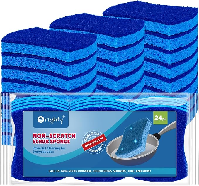 Orighty Non-Scratch Cellulose Scrub Sponges 24 Pack, Kitchen Sponges by AllRightinOrighty