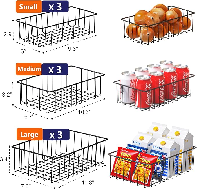 Joben Oligey 9 PACK Small Wire Storage Baskets - Image 2