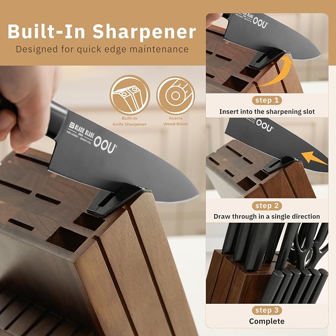 OOU Kitchen Knife Block Set - Image 7