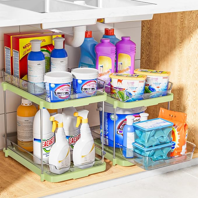 Delamu 2-Tier Multi-Purpose Bathroom Under Sink Organizers and Storage - Image 7