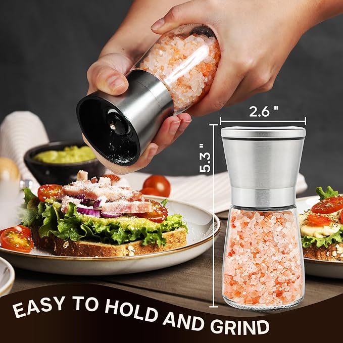 Premium Stainless Steel Salt and Pepper Grinder Set of 4 - Image 4