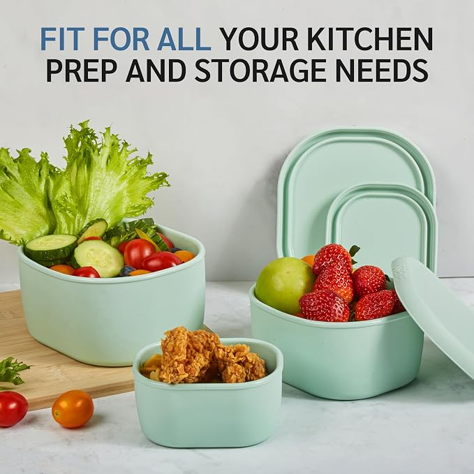 ISSEVE 12Pcs/Set Nesting Silicone Food Storage Containers - Image 5