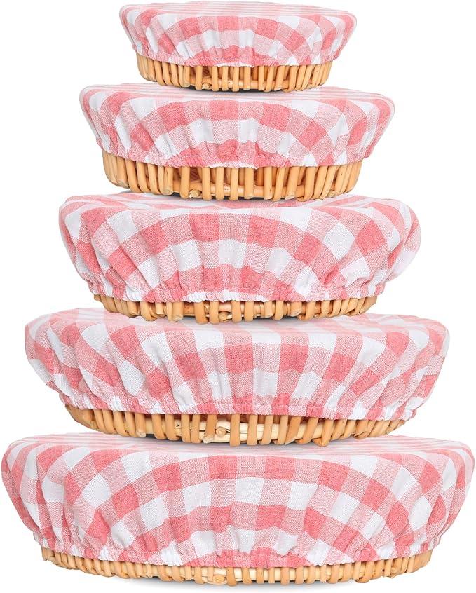 Reusable Bowl Covers, 5 Size Stretch Cloth Bowl Covers by Unknown