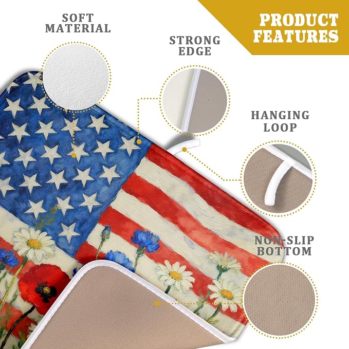 Patriotic American Flag Dish Drying Mat - Image 4