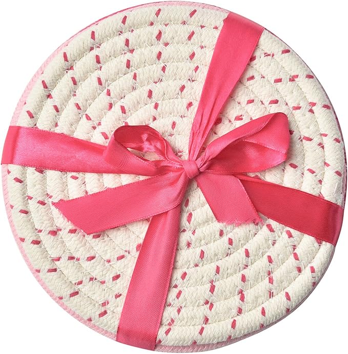 Kitchen Potholders Set Trivets Set 100% Pure Cotton Thread Weave Hot Pot - Image 5