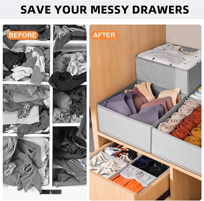 【FAMILY PACK】Drawer Organizer Clothes, 20 Pack Dresser Organizer Bins - Image 7