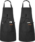 Serrenf 2 Pack Apron, Cooking Kitchen Aprons, Adjustable Bib Apron by serrenf