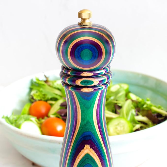 Baltique Mumbai Pepper Grinder – 8 Inch Colorful Wooden Pepper Mill - Image 3