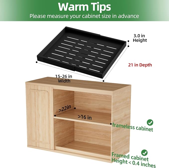 PAKETA 4 Pack Expandable Pull Out Cabinet Organizer, Upgrade 3 Slide Rails - Image 2
