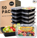 Ezalia 50 Pack- Meal Prep Containers 32oz, Plastic Food Prep Containers Reusable by Ezalia