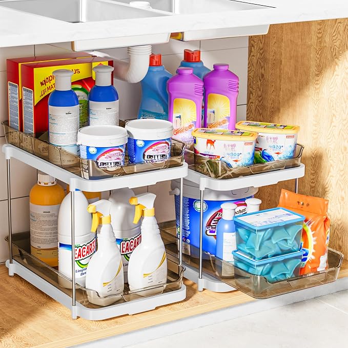 Delamu 2-Tier Multi-Purpose Bathroom Under Sink Organizers and Storage - Image 7