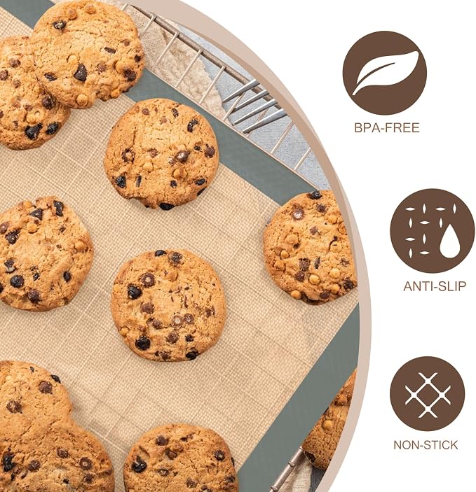 Macaron Silicone Baking Mat, 3 Pack Reusable Baking Mat, Food Safe Silicone - Image 3