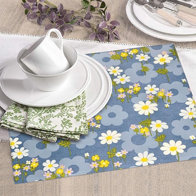 Daisy Flowers Dish Drying Mat for Kitchen Counter, Large Drying Kitchen Mat - Image 7