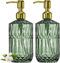 JASAI 2Pack 18Oz Green Glass Soap Dispenser by JASAIHOME