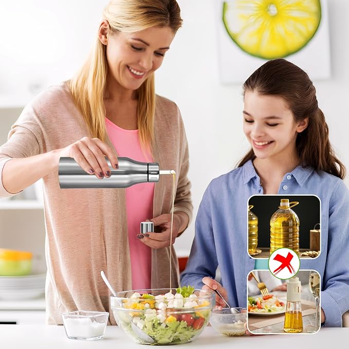 Stainless Steel Oil Dispenser Bottle - 750ML Leak-Proof Oil Container - Image 6