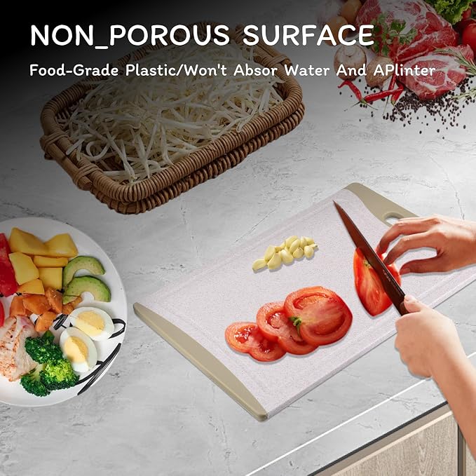 Cutting Board for Kitchen, Wheat Straw Fiber Cutting Board, Dish Washer Safe - Image 6