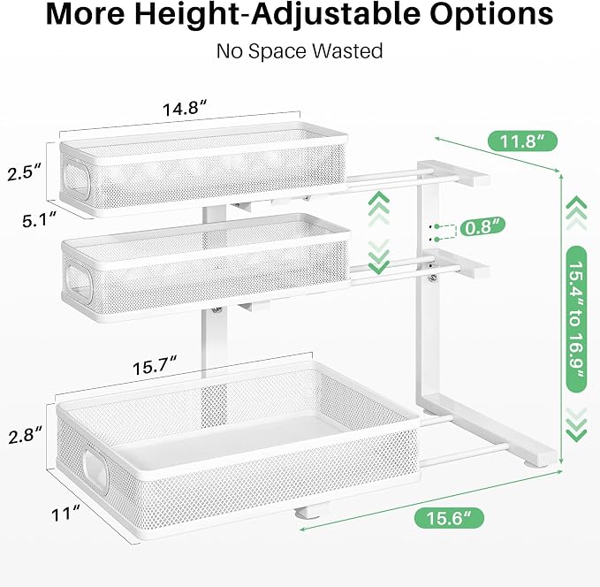 Kitstorack Under Sink Organizer, Slide out Storage Drawer Rack - Image 5