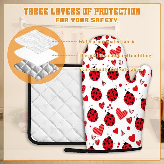 Cute Ladybug Oven Mitts and Pot Holders - Image 3