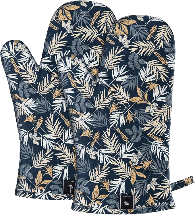 BONTHEE Oven Gloves Extra Long Cotton Cooking Gloves by BONTHEE