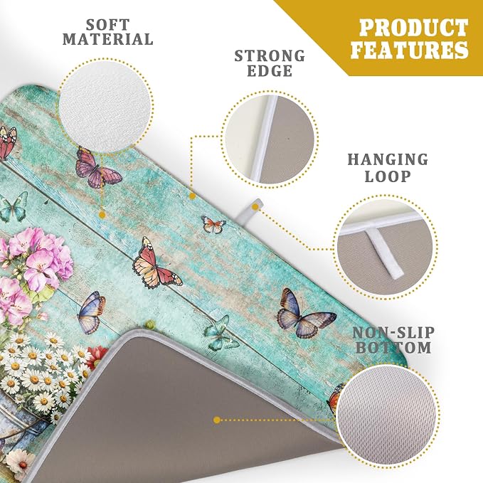Spring Floral Rustic Dish Drying Mat - Image 4