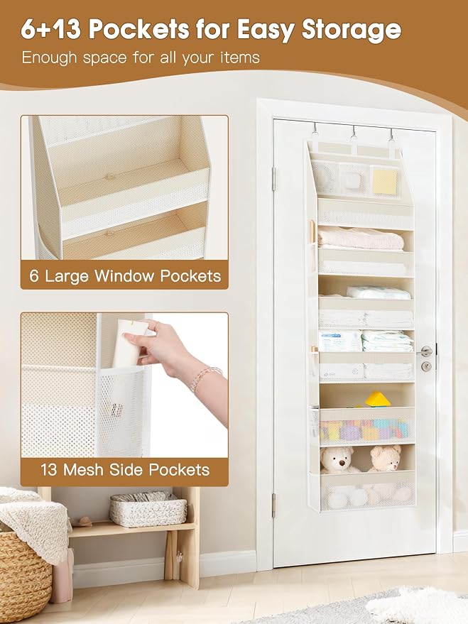 Criusia 2 Pack Over the Door Organizer, 6-Shelf Closet Hanging Storage - Image 5